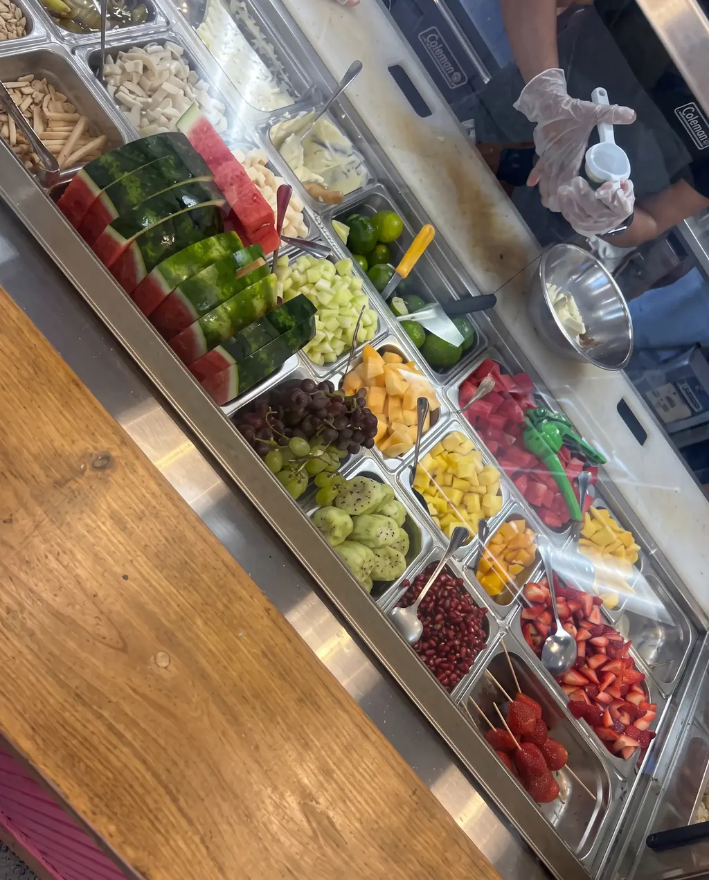 Poloco's fresh fruit and toppings bar