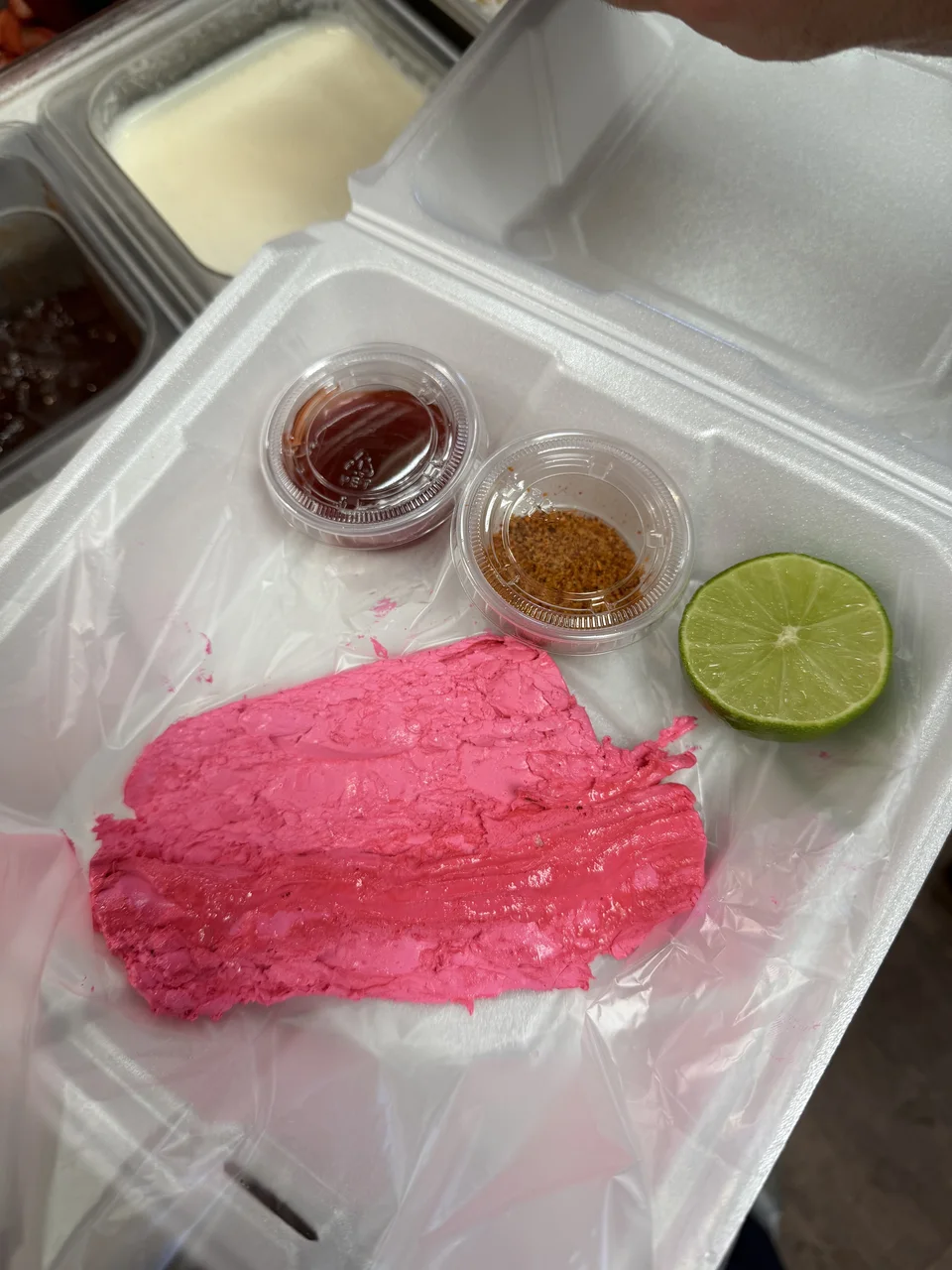 Freshly served turrón with lime